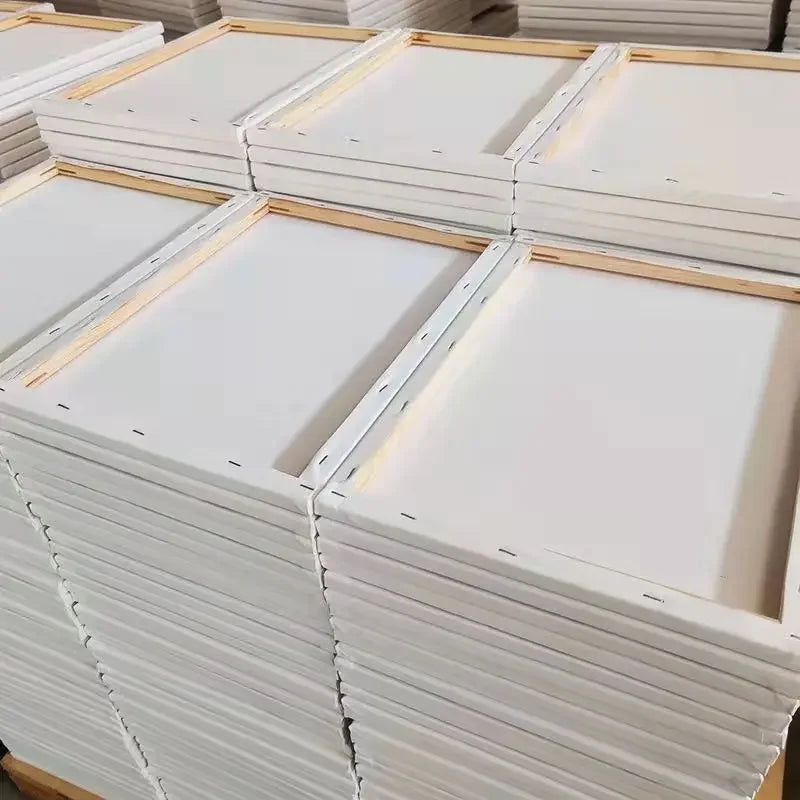 5-Pack White Blank Artist Canvas Boards – Wooden Frame Cotton Canvases for Oil, Acrylic & Watercolour Painting