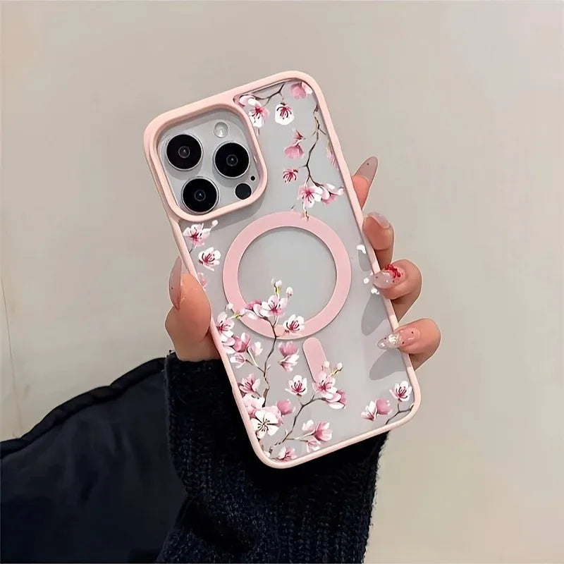 Pink Cherry Floral iPhone Case