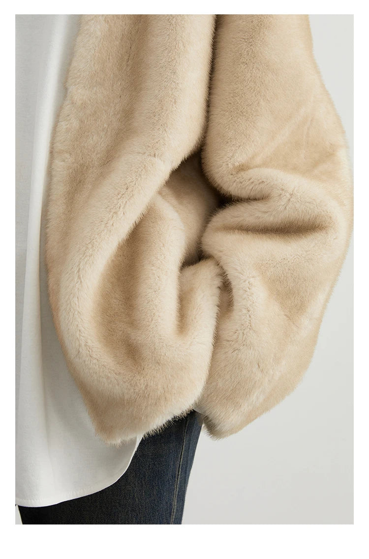 CHIC VEN Women's Jacket Loose Casual Solid Overcoat New Female Plush Coat V-neck Woman Outerwear Autumn Winter 2026