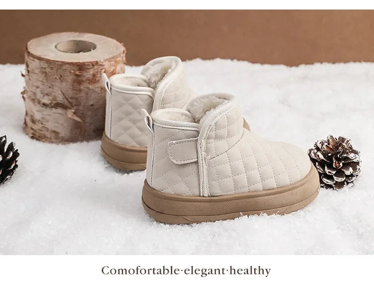 2026 Winter Plush Boots For Children Soft Warm Velvet Snow Boots For Kids Anti-slippery Waterproof Boy's Girl's Winter Boots