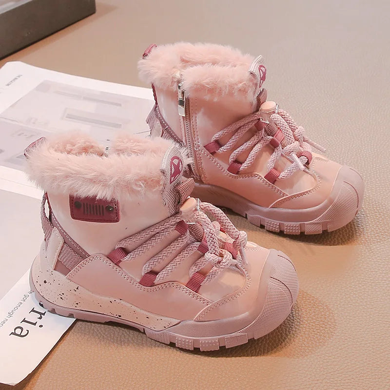 Girls' PU-Leather Winter Ankle Boots