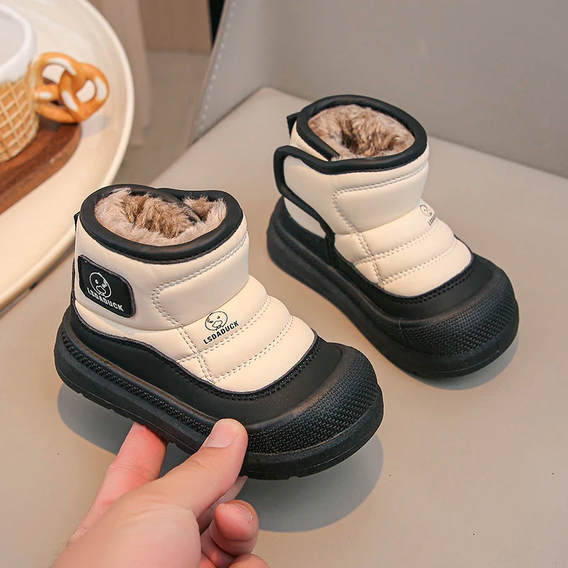 2025 New Winter Plush Snow Boots for Children Thick Warm Boy's Girl's Cotton Shoes Waterproof Kid's Winter Boots Velvet Shoe