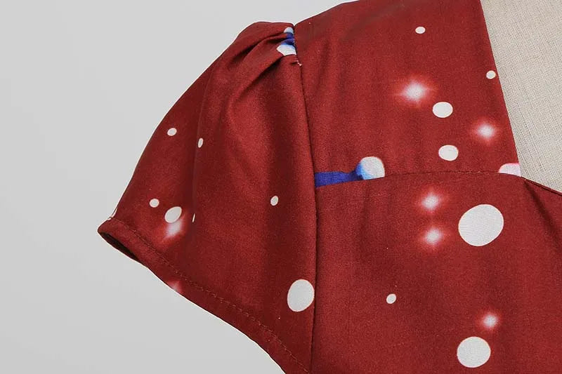 Women's Vintage-Style Printed A-Line Party Dress