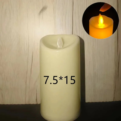 Flammenlose, flackernde LED-Stumpenkerzen | Batteriebetrieben | 5 Größen | Hochzeits- & Heimdekoration
