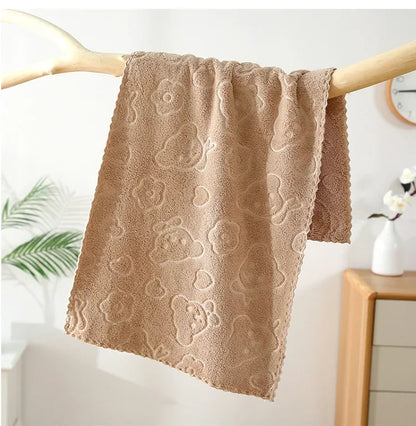 Toallas de mano con relieve – Toallas faciales suaves de ositos y flores, paquete de 1, 5 o 10