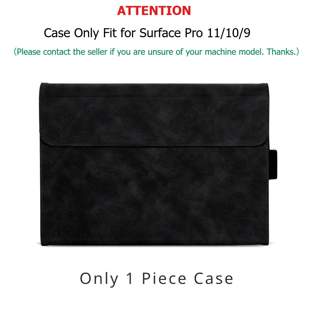 Business Cover for Microsoft Surface Pro 11/10/9 Portfolio Case 13inch Multiple Angle Stand Tpu Shell Compatible with Keyboard