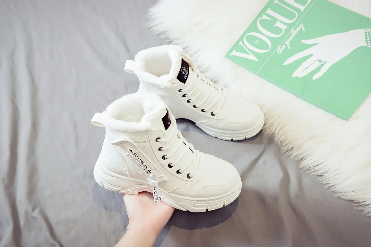 Winter Women Snow Boots Anti‑Slip Warm Fur Lined Martin Boots Casual Ankle Booties Fashion Outdoor Daily Wear Shoes
