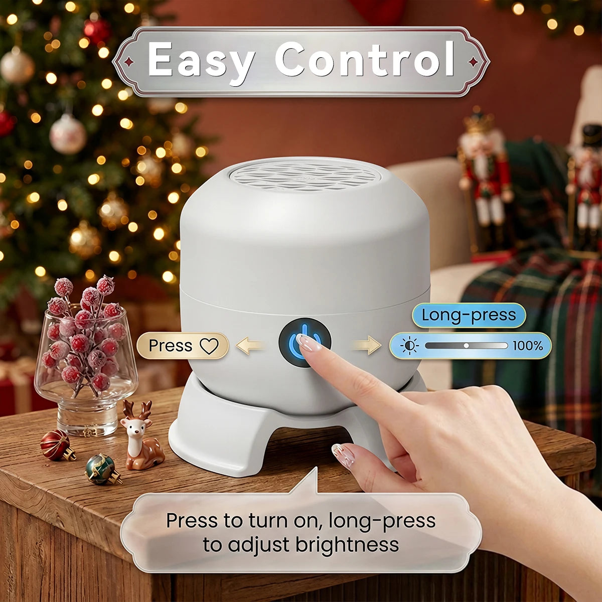 Rechargeable Christmas Projector Night Light – 22 Rotating Patterns