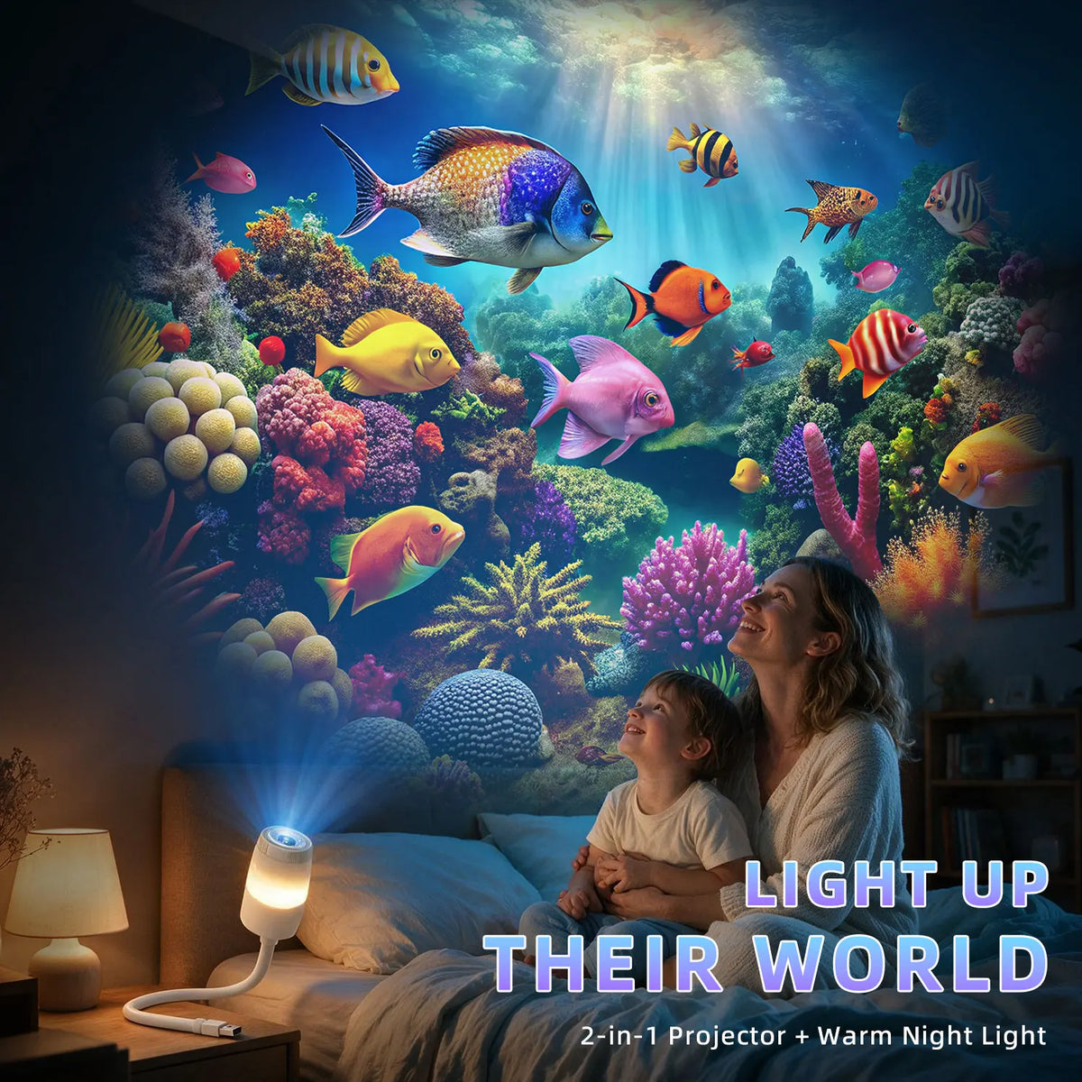 HD Planetarium Star Projector – Galaxy & Ocean Night Light with Film Discs