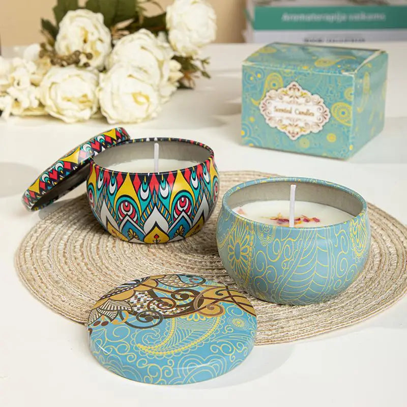 Dried Flower Soy Wax Scented Candle | Smokeless Tin Jar Candle | 8 Scents — Lavender, Rose, Jasmine & More