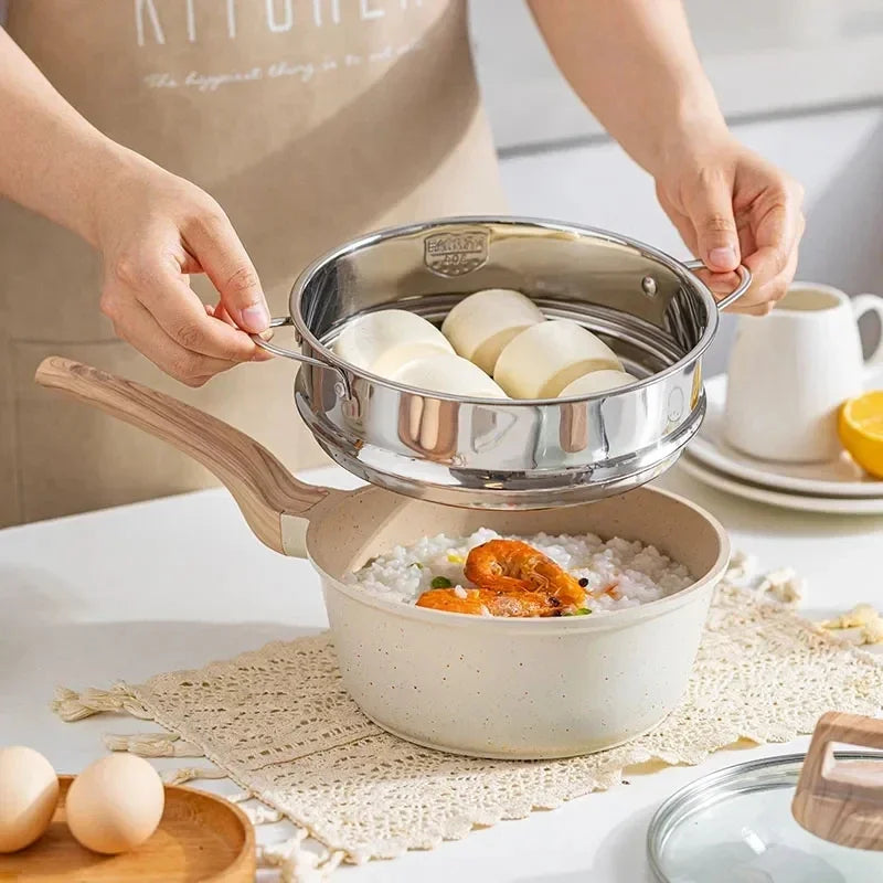 White Nonstick Aluminum Pots & Cookware Sets