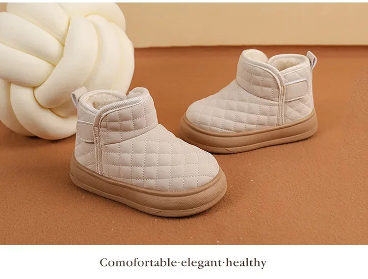 2026 Winter Plush Boots For Children Soft Warm Velvet Snow Boots For Kids Anti-slippery Waterproof Boy's Girl's Winter Boots