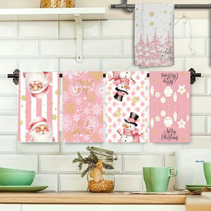Christmas Kitchen Towels – Set of 5, Soft & Absorbent