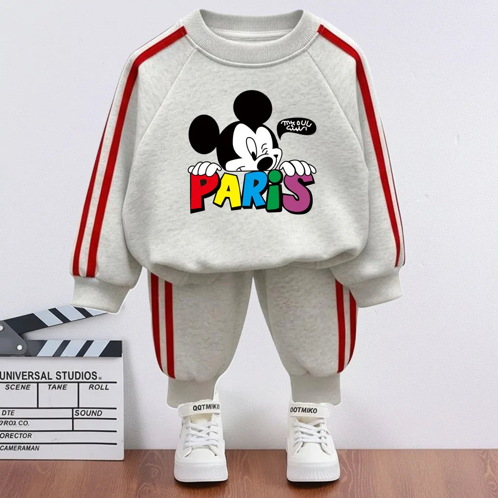 Boys' Side Stripe Tracksuit - Hoodie & Long Pants 2-Piece Set, 9M-8Y