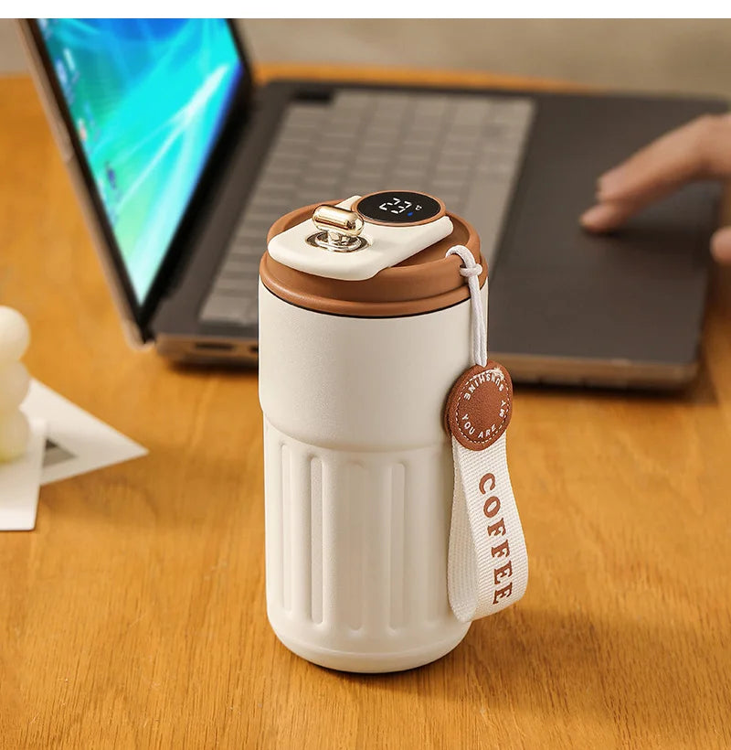 Smart Thermos Mug with Temperature Display – Stainless Steel