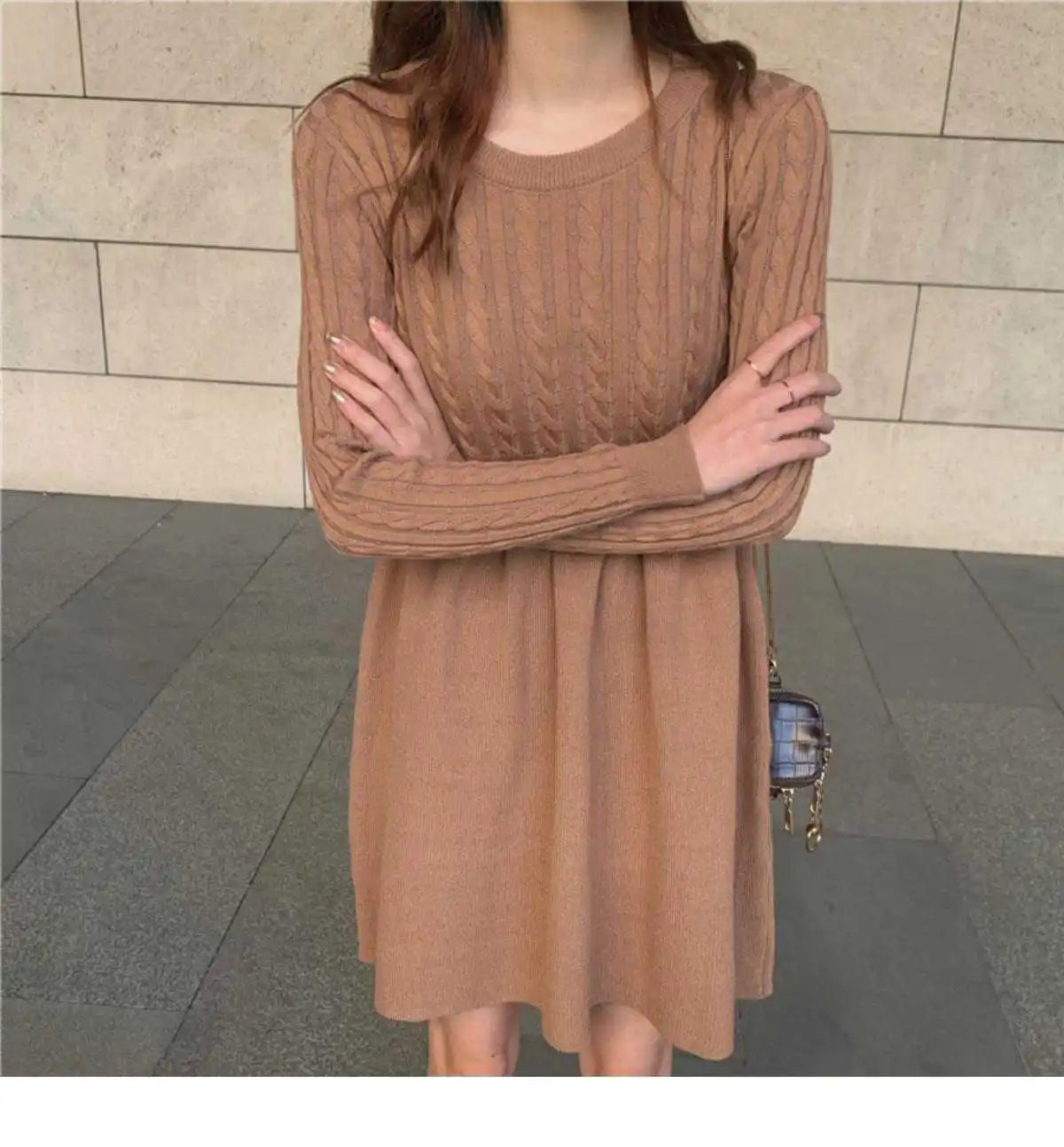 Women's Embroidered Long-Sleeve A-Line Mini Dress