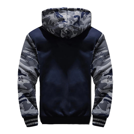 WHWR Men's Camouflage Hooded Zip Jacket