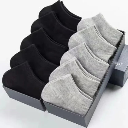 Men's Thin Low-Cut Socks – 10 Pairs, Breathable Everyday Ankle Socks