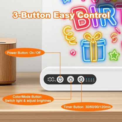 LED Light-Up Drawing Board – Rechargeable, with Timer & 7 Markers