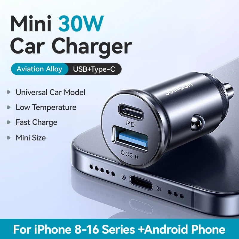 JOYROOM 30W Mini Dual-Port Car Charger