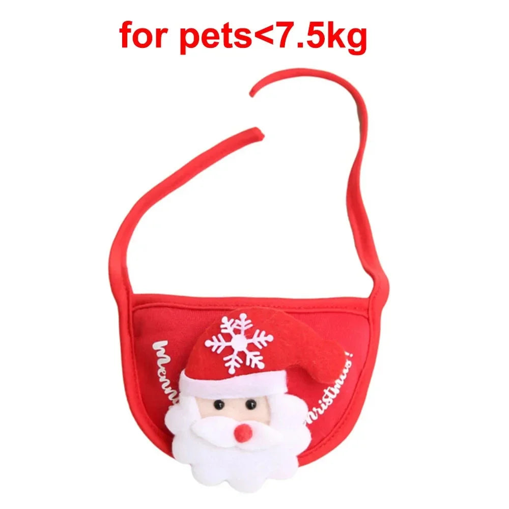 Christmas Pet Costume Set – Santa or Reindeer Hat with Scarf for Cats & Small Dogs