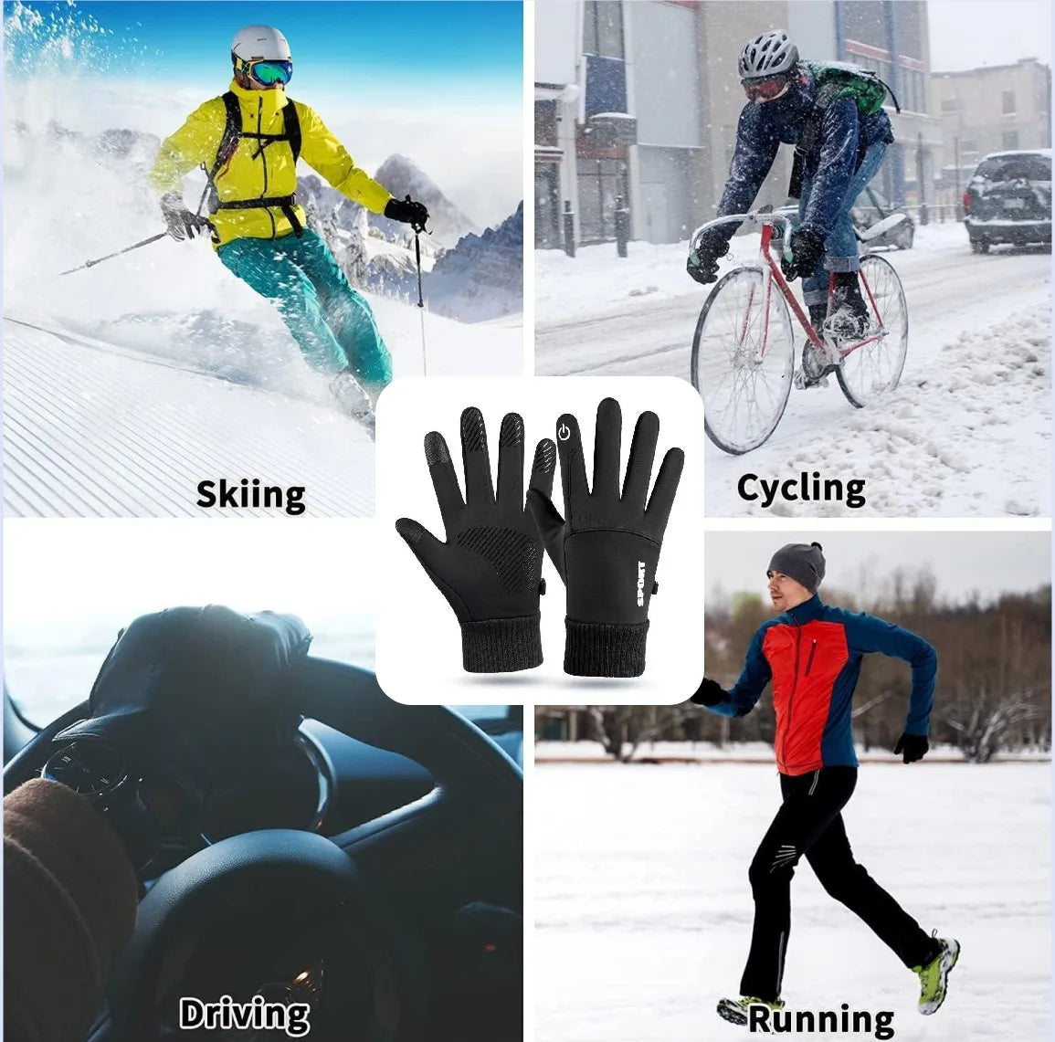 Touchscreen Winter Gloves – Water-Resistant Thermal Gloves for Men & Women
