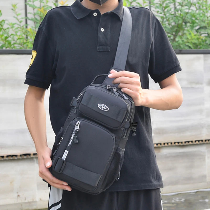 Water-Resistant Oxford Sling Chest Bag