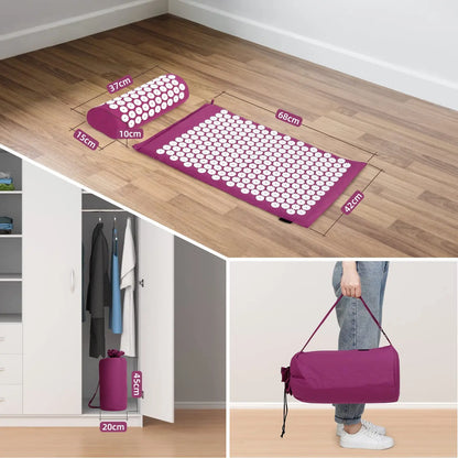 Acupressure Mat & Pillow Set – Back, Neck & Foot Massage Mat
