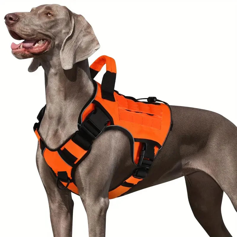 Adjustable No-Pull Tactical Dog Harness with Handle for Large Dogs - Reflective  Vest for Labrador Retriever, Siberian H