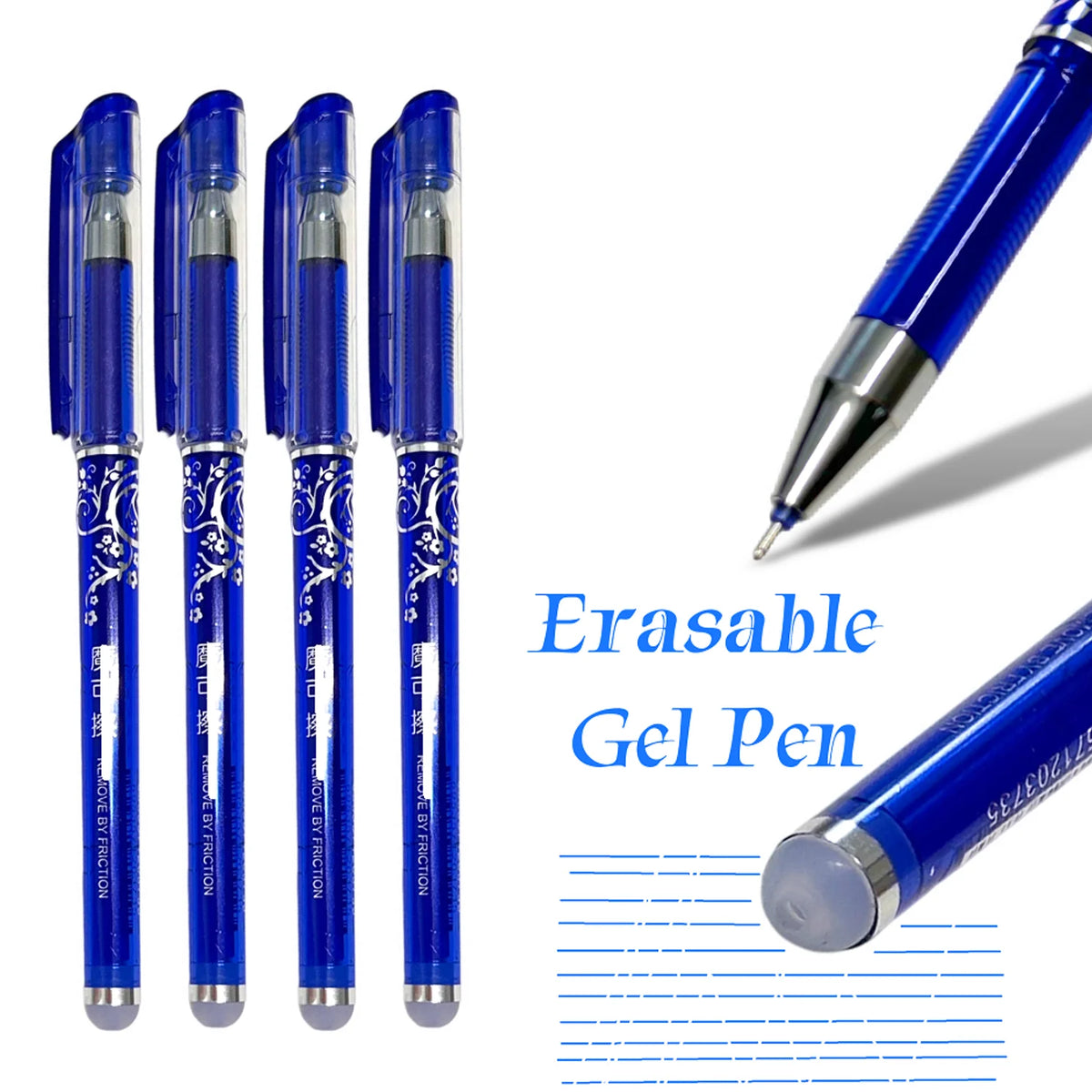 Erasable Gel Pen Set Smooth Writing Blue Black Ink Erasable Pens for School Office Student Stationery DIY Supplies