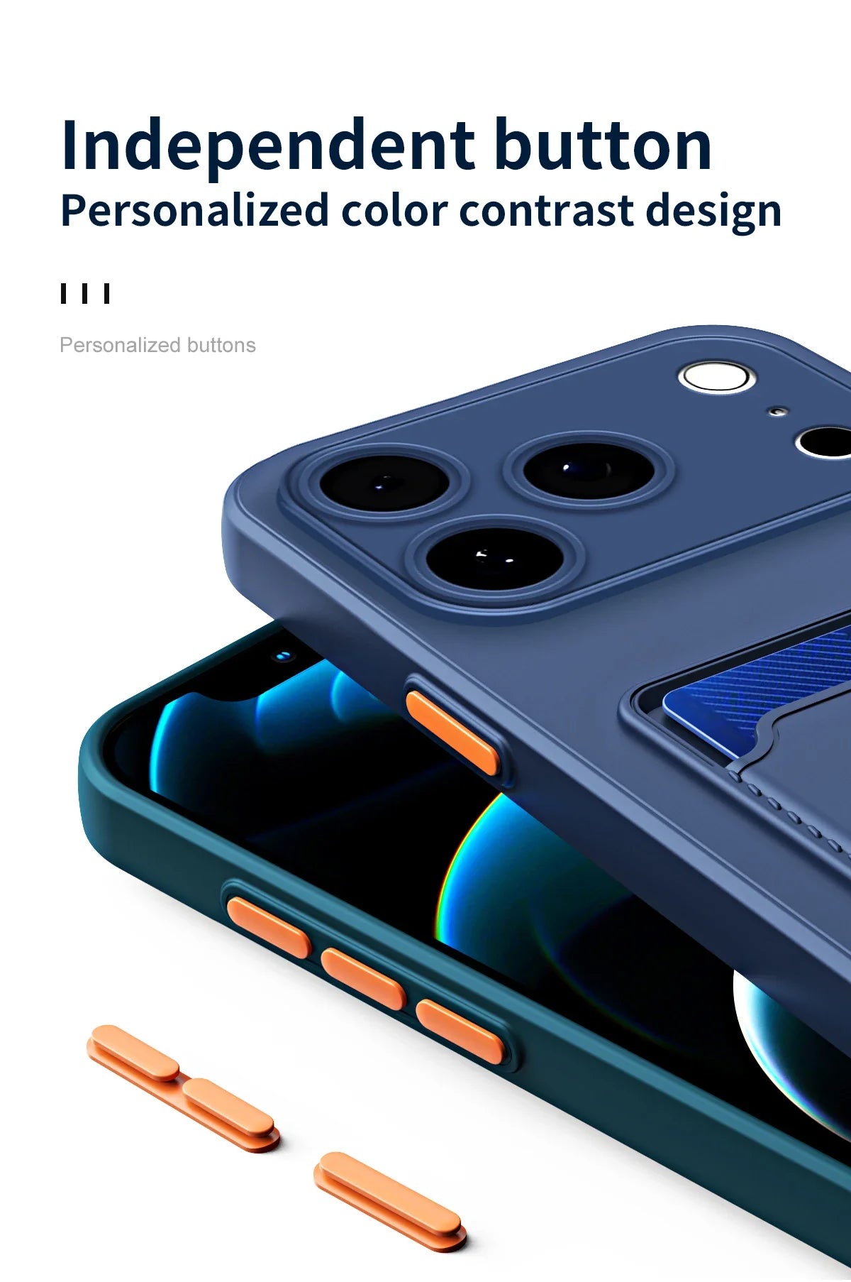 iPhone Card Holder Case with Camera Lens Protection
