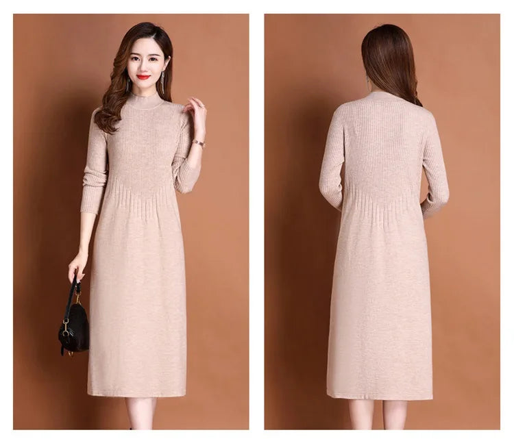 Women's Ankle-Length A-Line Dress with Appliqué