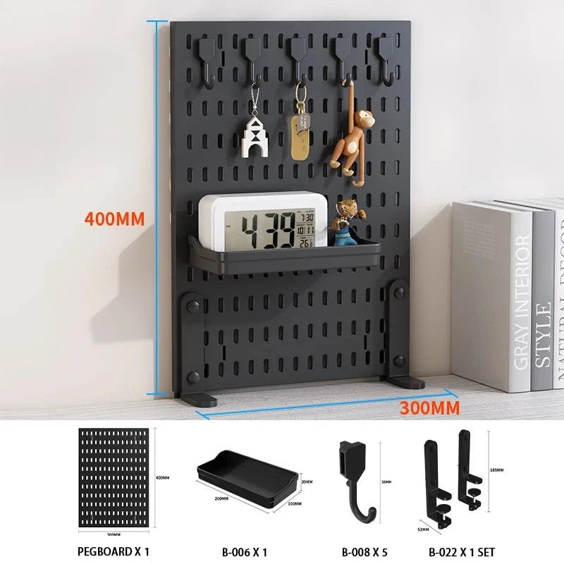 No Drill Desktop Pegboard Rack Gaming Room Organizer For Controllers Headphones Switch Figurine Stationery Storage