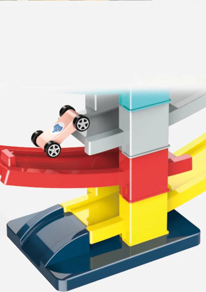 Race Track Car Ramp Toy – Gliding Rail Racing Set for Toddlers