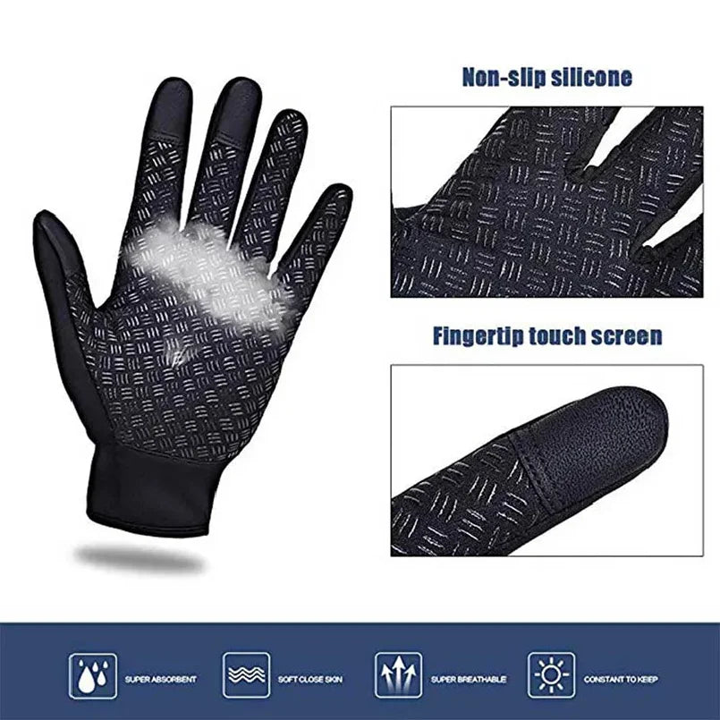 Unisex Water-Repellent Touchscreen Winter Gloves (2 Pairs)