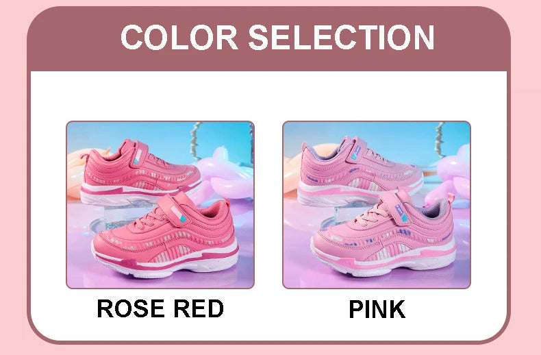 Girls Sport Shoes Waterproof Running Kids Sneakers Casual Leather Pink Breathable Fashion Antislip Lightweight Children Shoes