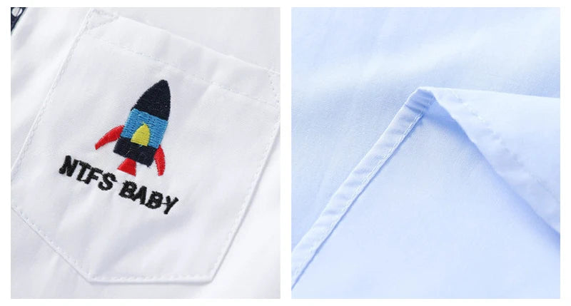 Boys' Cotton Short Sleeve Shirt - Solid Colour Summer Top, Ages 3-11
