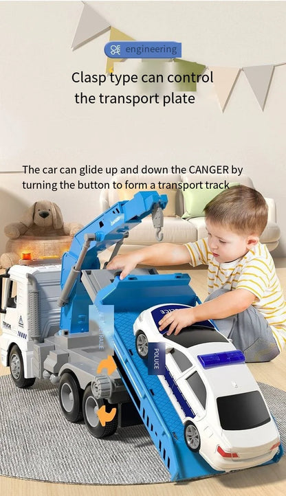 Inertia Rescue Crane Trailer Toy with Lights & Sounds