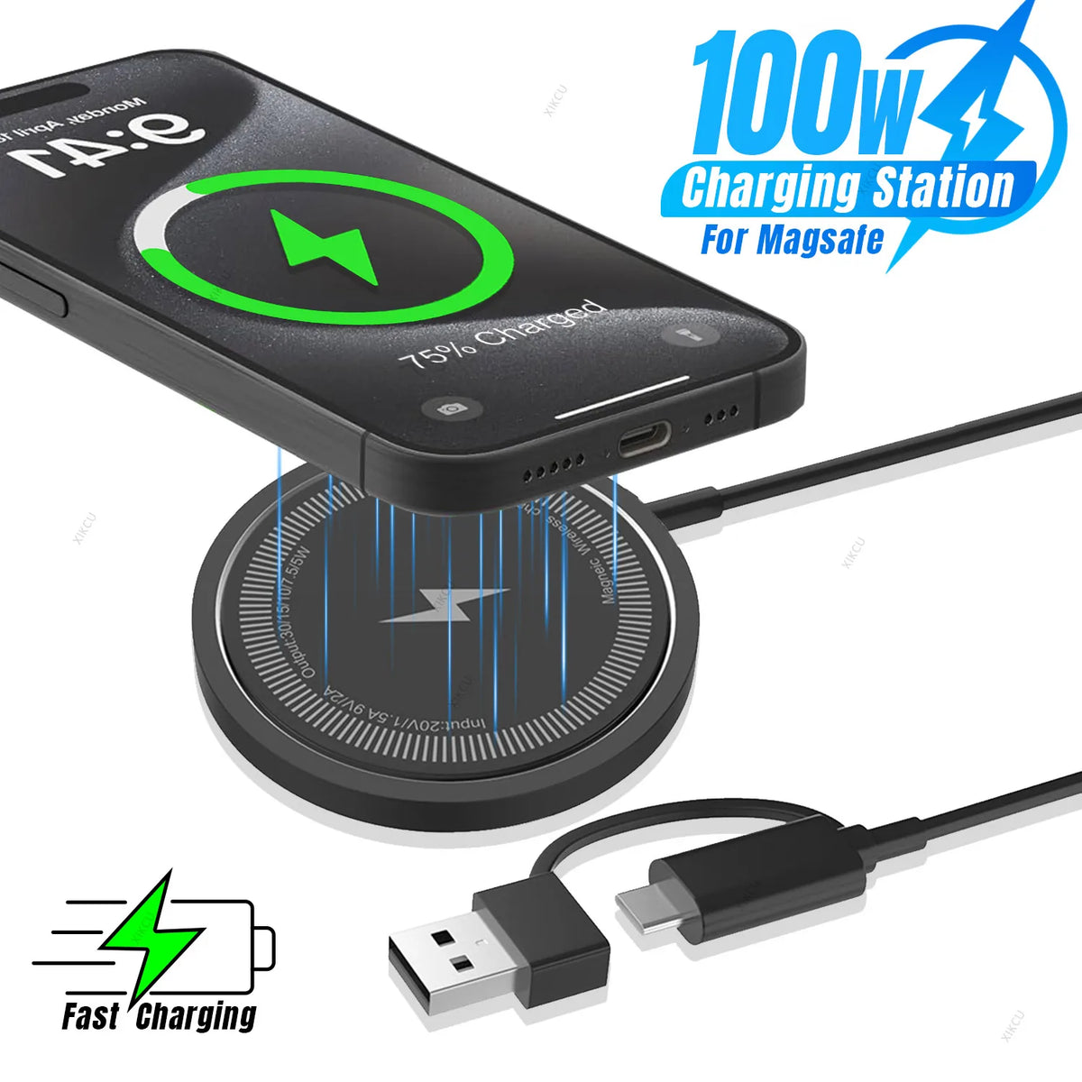 MagSafe-Style Magnetic Wireless Charger for iPhone & AirPods