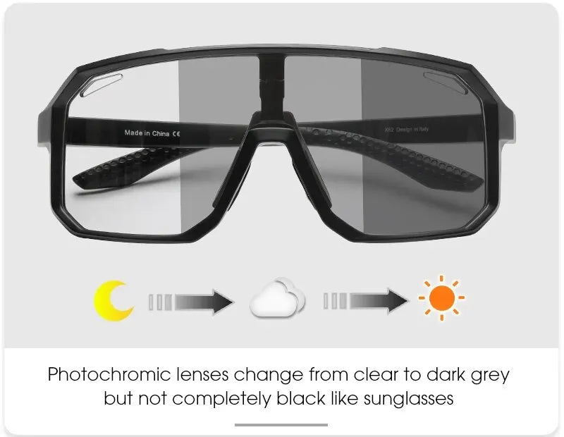 Photochromic Cycling Glasses – UV400 Sports Sunglasses for Men & Women | Bike, Hiking & Outdoor