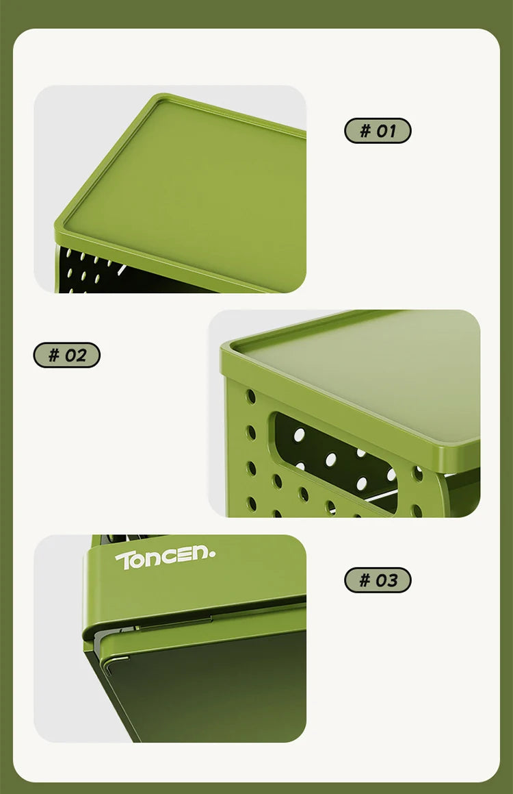 Stylish & Sturdy 3-Tier Desk Organizer with 2 Large + 2 Small Compartments – Stackable Office Storage Box
