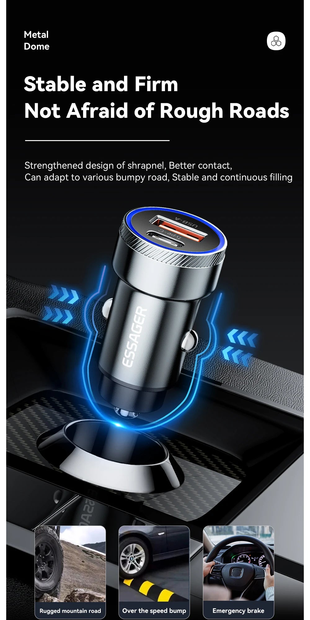 Essager 54W USB-C & USB-A Car Charger