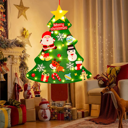 Sapin de Noël en feutrine à faire soi-même pour enfants – Sapin mural avec décorations à coller