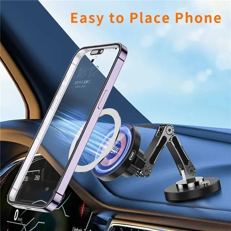 Magnetic Wireless Car Charger Stand & Phone Mount