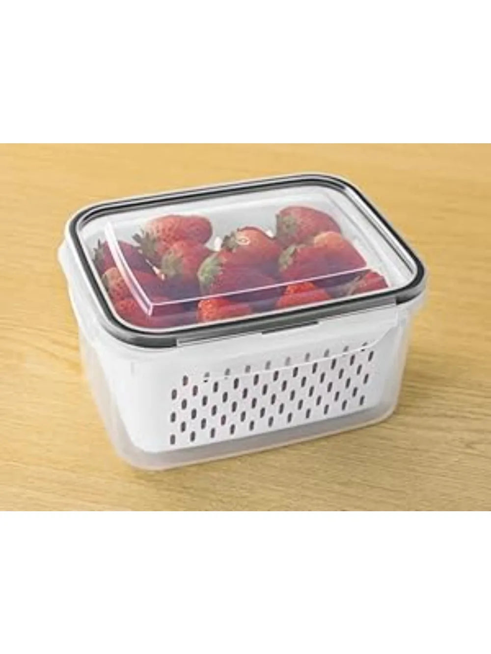 6-Piece Fridge Produce Containers with Drain Baskets & Sealed Lids