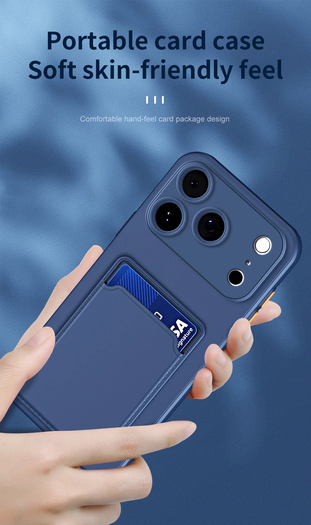 iPhone Card Holder Case with Camera Lens Protection