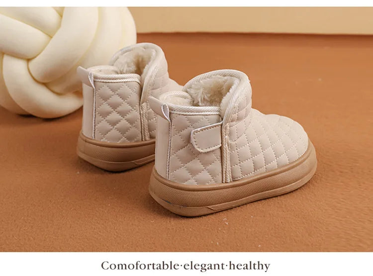 2026 Winter Plush Boots For Children Soft Warm Velvet Snow Boots For Kids Anti-slippery Waterproof Boy's Girl's Winter Boots