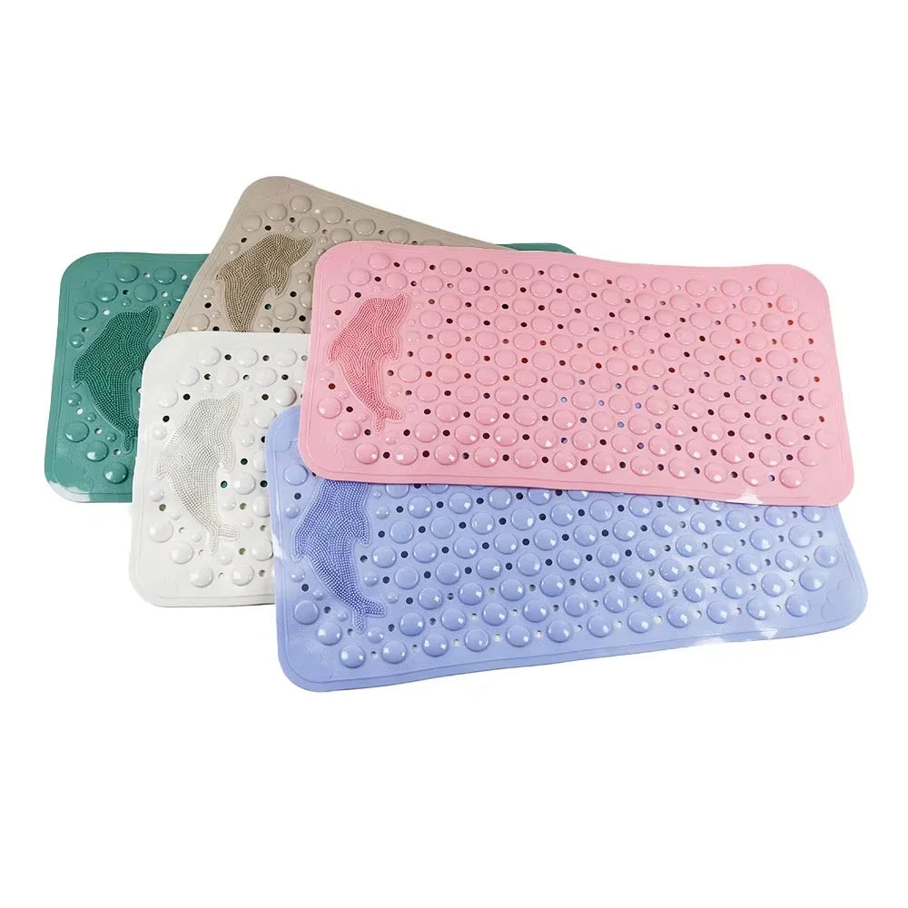 Dolphin Non-Slip Bath Mat with Suction Cups, 35 x 70 cm