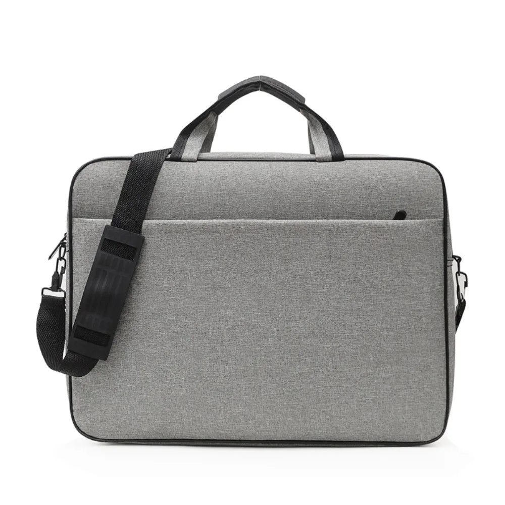 Business Laptop Shoulder Bag 15.6"-17" - Solid Colour Briefcase with Handle