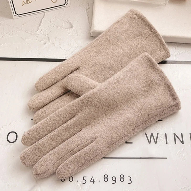 Women's Cashmere-Style Touchscreen Gloves with Bow